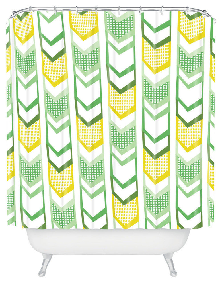 Heather Dutton Right Direction Lemon Lime Shower Curtain