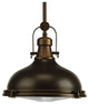 Fresnel Lens 1-Light, Led Pendant With AC Led Module, Oil Rubbed Bronze