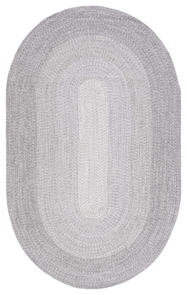 Safavieh Braided BRA220 Rug Machine-Washable, Grey, 8'x10' Oval