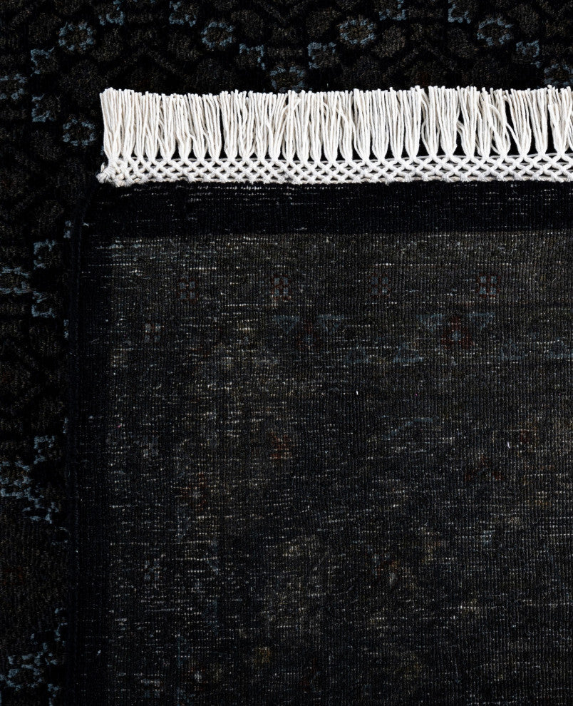Overdyed One-of-a-Kind Hand-Knotted Area Rug Black, 5' 7" x 10' 0"