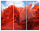 "Red and Orange Shade in Antelope Canyon" Metal Wall Art, 3 Panels, 36"x28"