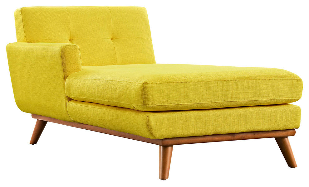Modern Contemporary Left-Arm Chaise , Yellow, Fabric