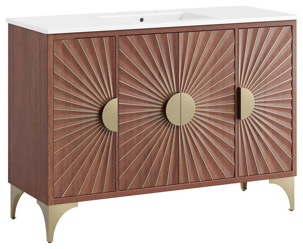 Daylight 48" Bathroom Vanity, White Walnut