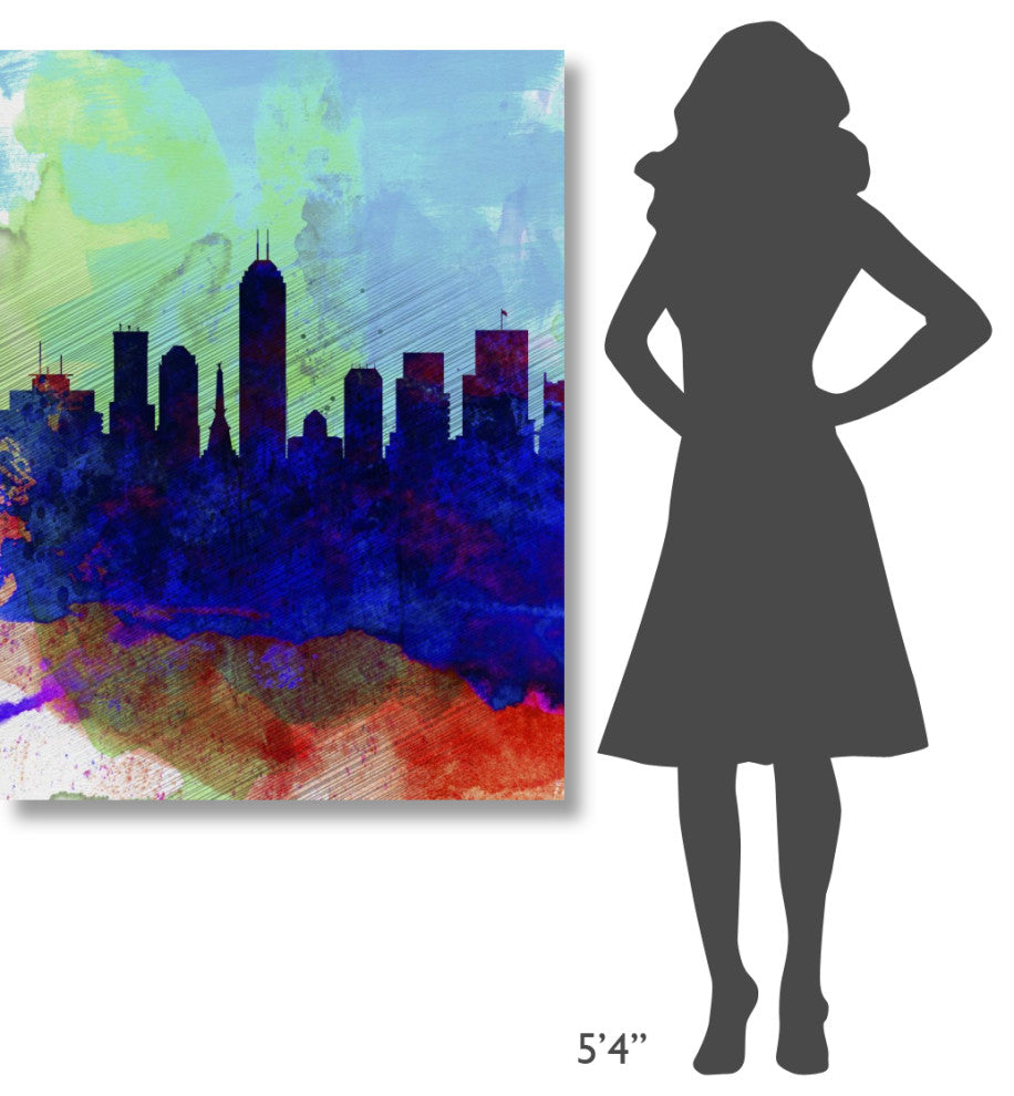 "Indianapolis Watercolor Skyline" Fine Art Print