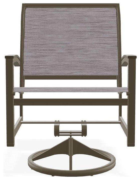 Bazza Sling Outdoor Swivel Rocker, Fossil/Beachwood