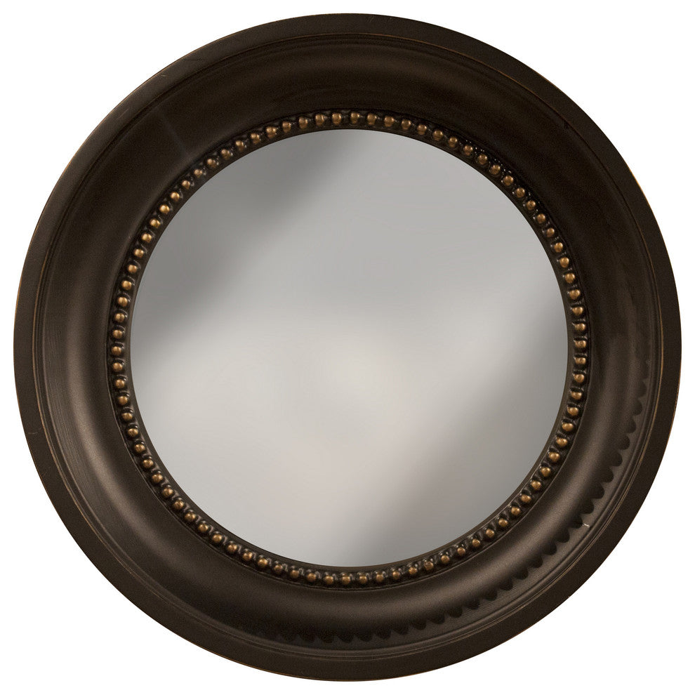 Colonial Convex Mirror, Black and Gold