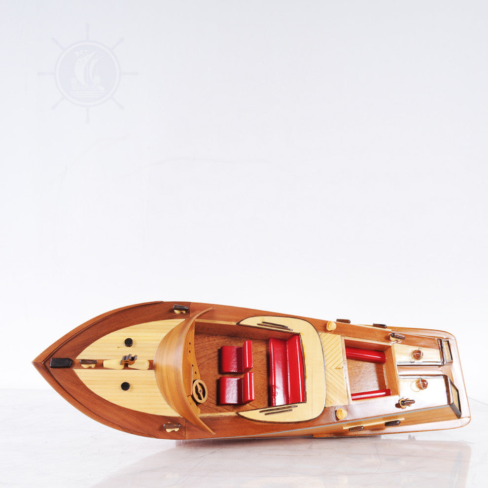 Runabout Sm Wooden Handcrafted boat model