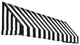 Awntech 6' San Francisco Acrylic Fabric Fixed Awning, Black/White Stripe