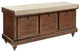 Dover Storage Bench in Distressed Brown Fully Assembled