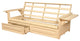 Mesa Frame Futon With Antique White Finish, Storage Drawers, Frame Only