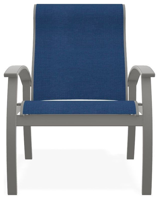 Belle Isle Sling Adjustable Outdoor Dining Chair, Cobalt/Snow