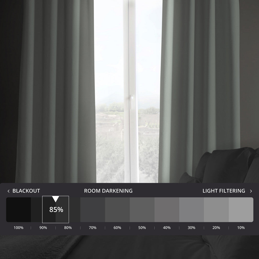 Faux Linen Grommet Room Darkening Curtain Single Panel, Oyster, 50"x96"