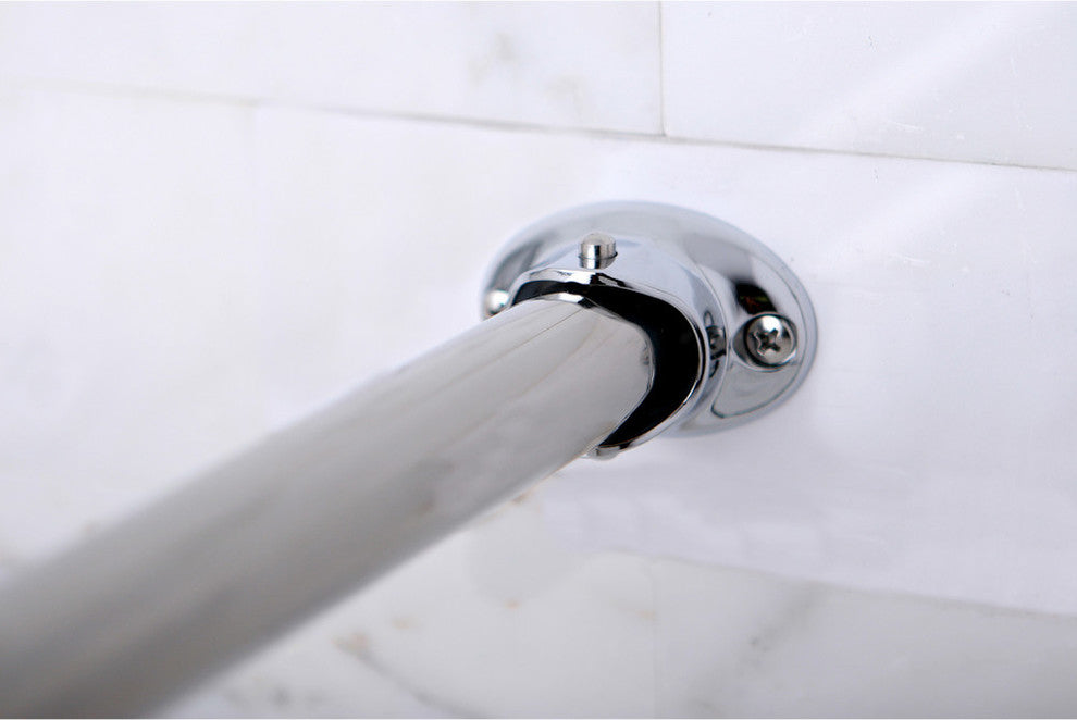 Kingston Brass Adjustable Single Curved Shower Curtain Rod, Polished Chrome