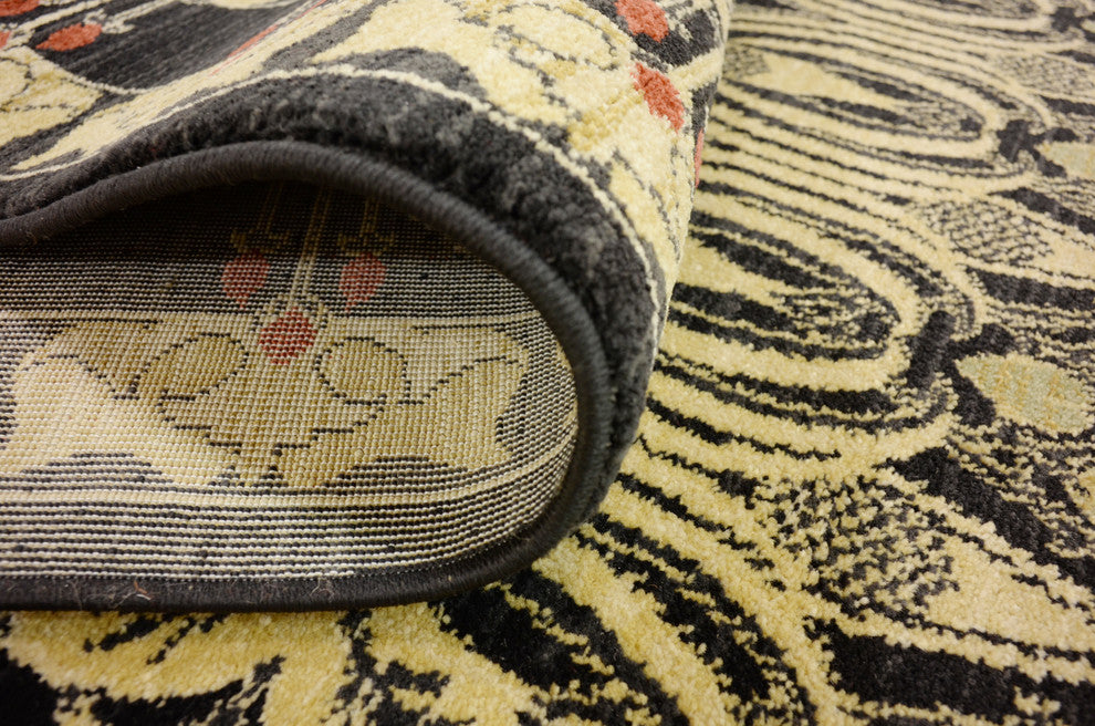 Unique Loom Black Carnation Edinburgh 5' 0 x 8' 0 Area Rug