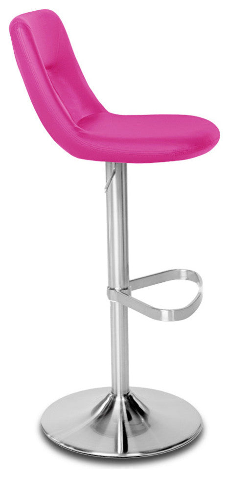 Jazz Adjustable Height Swivel Armless Barstool, Magenta