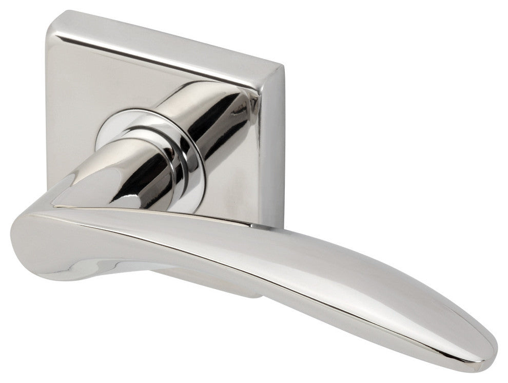 Crest Lever, Tubular Privacy, Polished Stainless Steel, 2-3/4" Backset