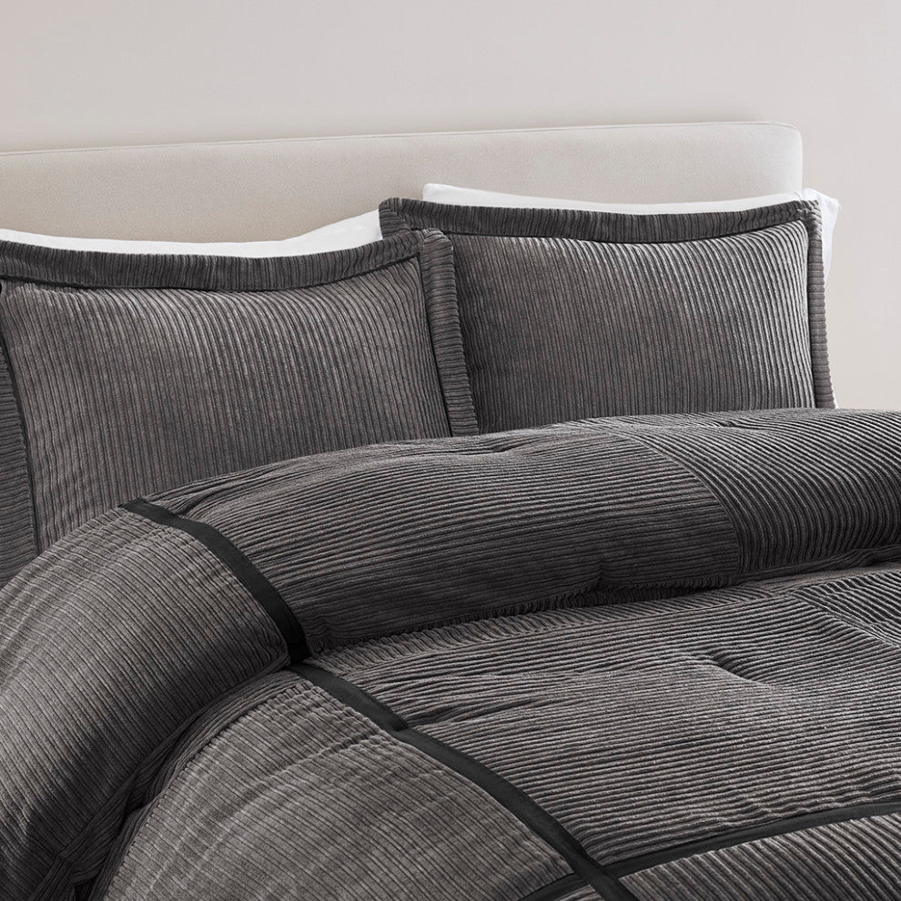 Madison Park Dallas 7 Piece Micro Corduroy Comforter Set