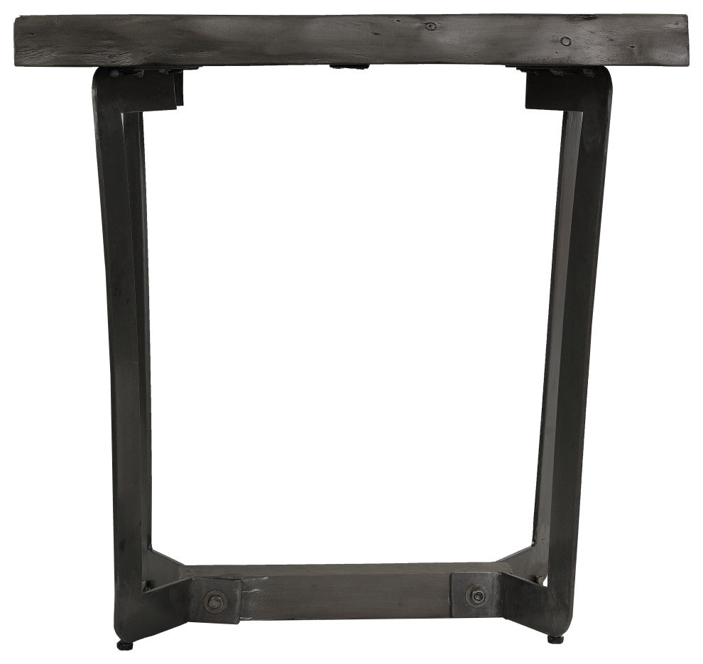 Bare Decor Ontario Live Edge End Table, Solid Acacia Wood, Gray Stain