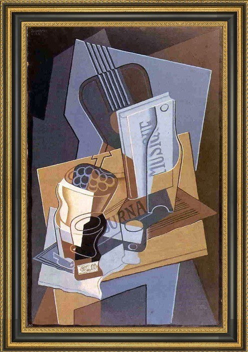 Juan Gris The Book of Music - 18" x 27" Framed Premium Canvas Print