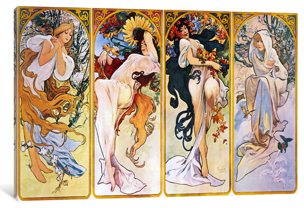 "The Four Seasons, 1895" Wrapped Canvas Art Print, 40x26x1.5