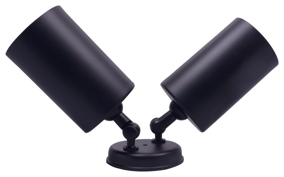 150-Watt Double Cylinder Adjustable Security Flood Light, Black
