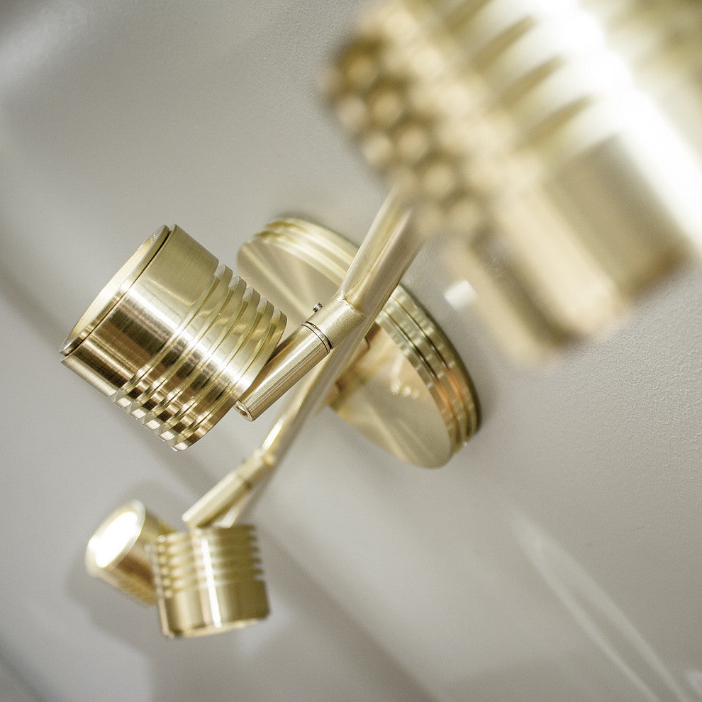 WAC Lighting Vector LED 4 Light Fixed Rail, Brushed Brass