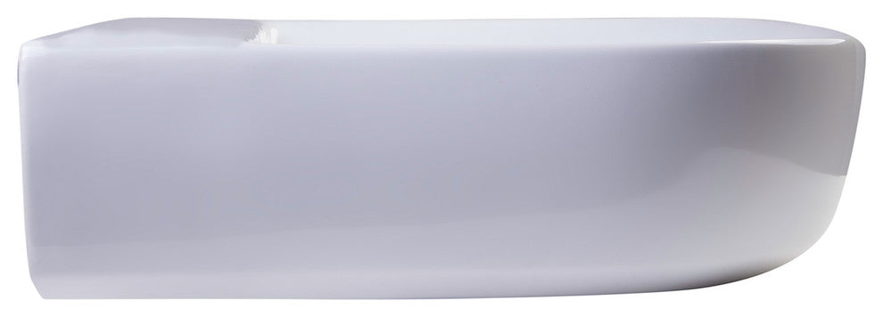 ALFI brand AB111 24" White D-Bowl Porcelain Wall Mounted Bath Sink