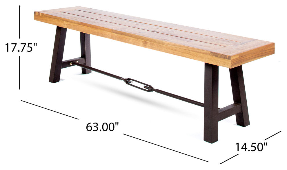 GDF Studio Austin Teak Finish Acacia Wood Dining Set