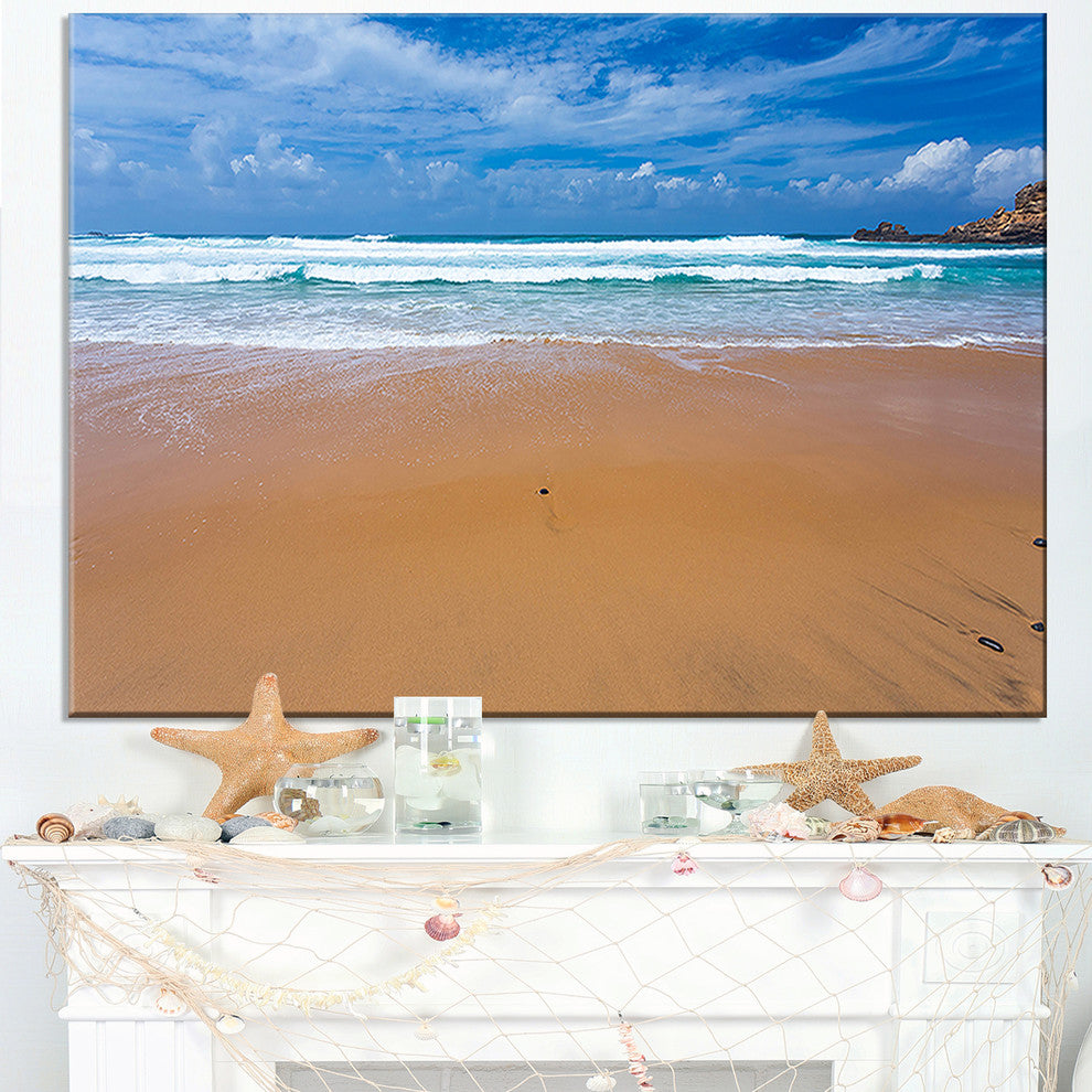 "Peaceful Atlantic Seashore Portugal" Beach Canvas Wall Art, 40"x30"