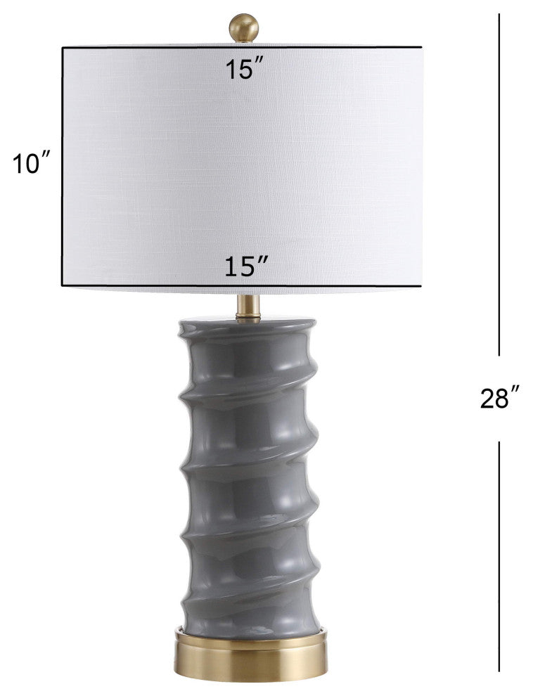 Taipei 28" Ceramic LED Table Lamp, Dark Gray, Gold, White