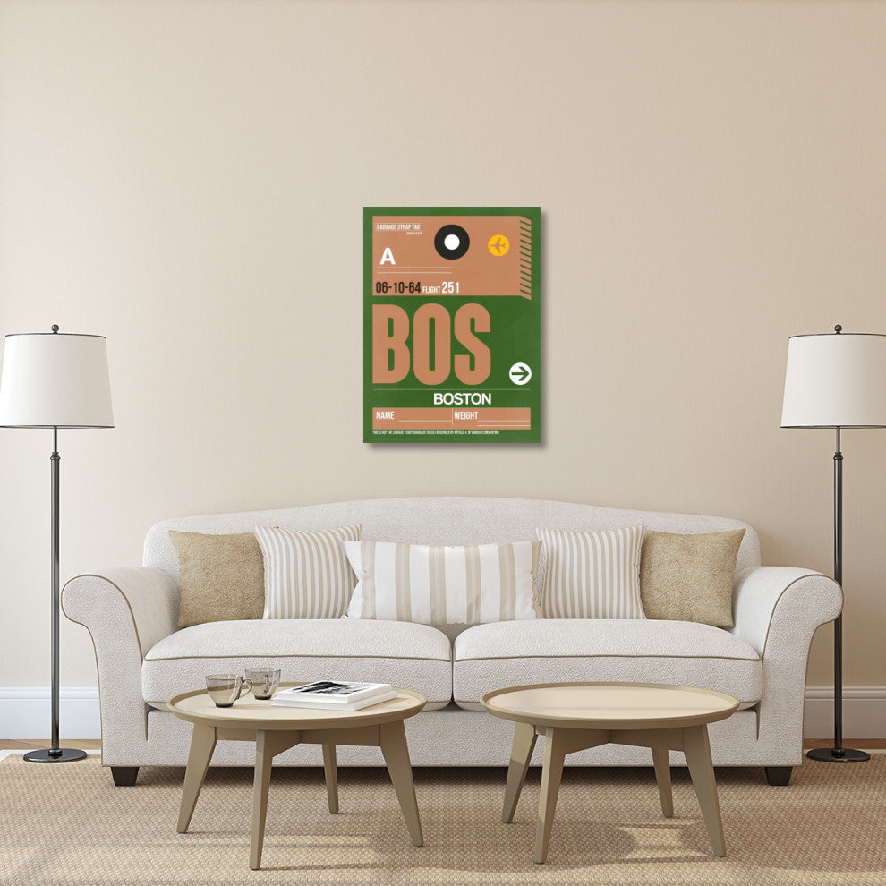 "BOS Boston Luggage Tag 1" Fine Art Print