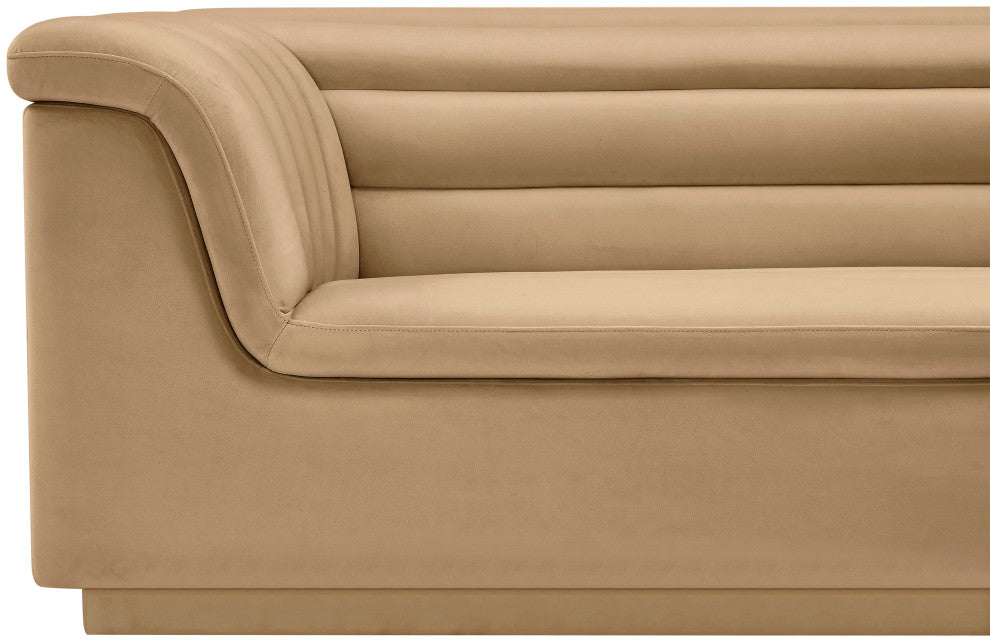 Cascade Upholstered Set, Camel, Velvet, Loveseat