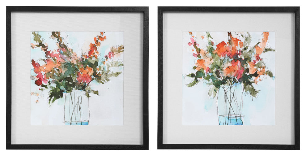 Uttermost 2-Piece Fresh Flowers Watercolor Print Set