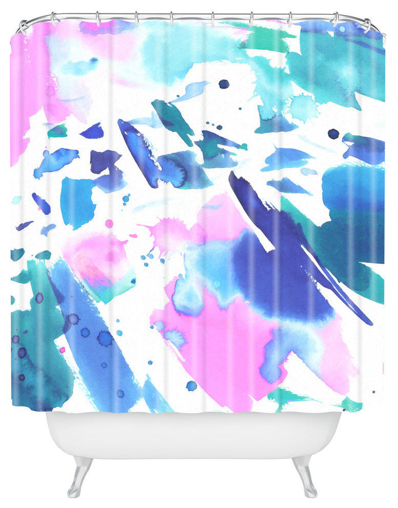 Amy Sia Watercolor Splash Shower Curtain, 72"x69"