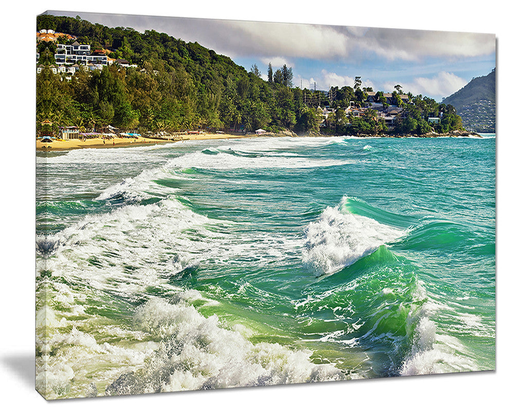 "Exotic Tropical Beach Blue Waters" Oversized Beach Wall Art, 40"x30"