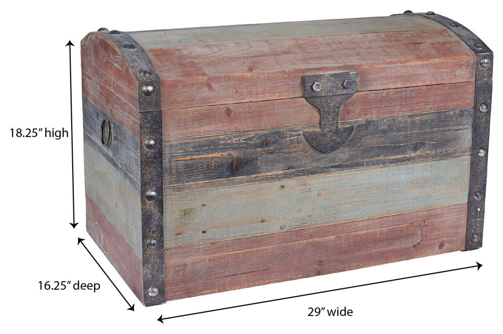 Large Wooden Storage Trunk