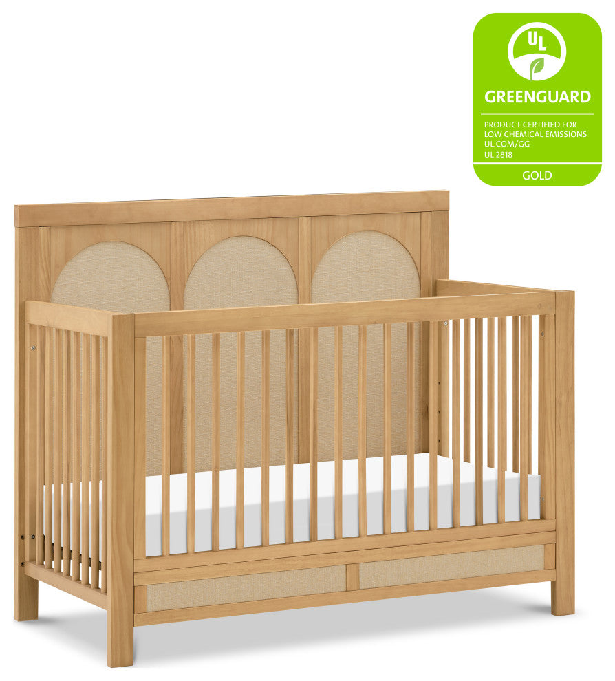 Eloise 4-in-1 Convertible Crib, Honey and Performance Sand Eco-Weave