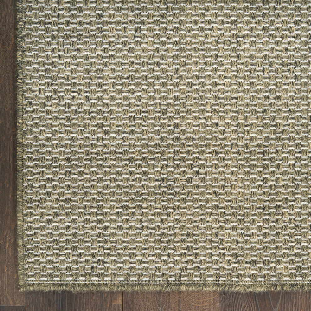 Nourison Tulum 5'3" x 7' Olive Outdoor Rug