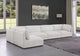 Ease Fabric Upholstered L-Shaped Modular Sectional, Cream, 5 Piece: 2 Corner, 3 Armless