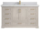 Boston 60" Single Bathroom Vanity in Fine Grain 2" Calacatta Sienna