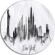 Silhouette Ink New York, Cityscape Disc Metal Artwork, 11"