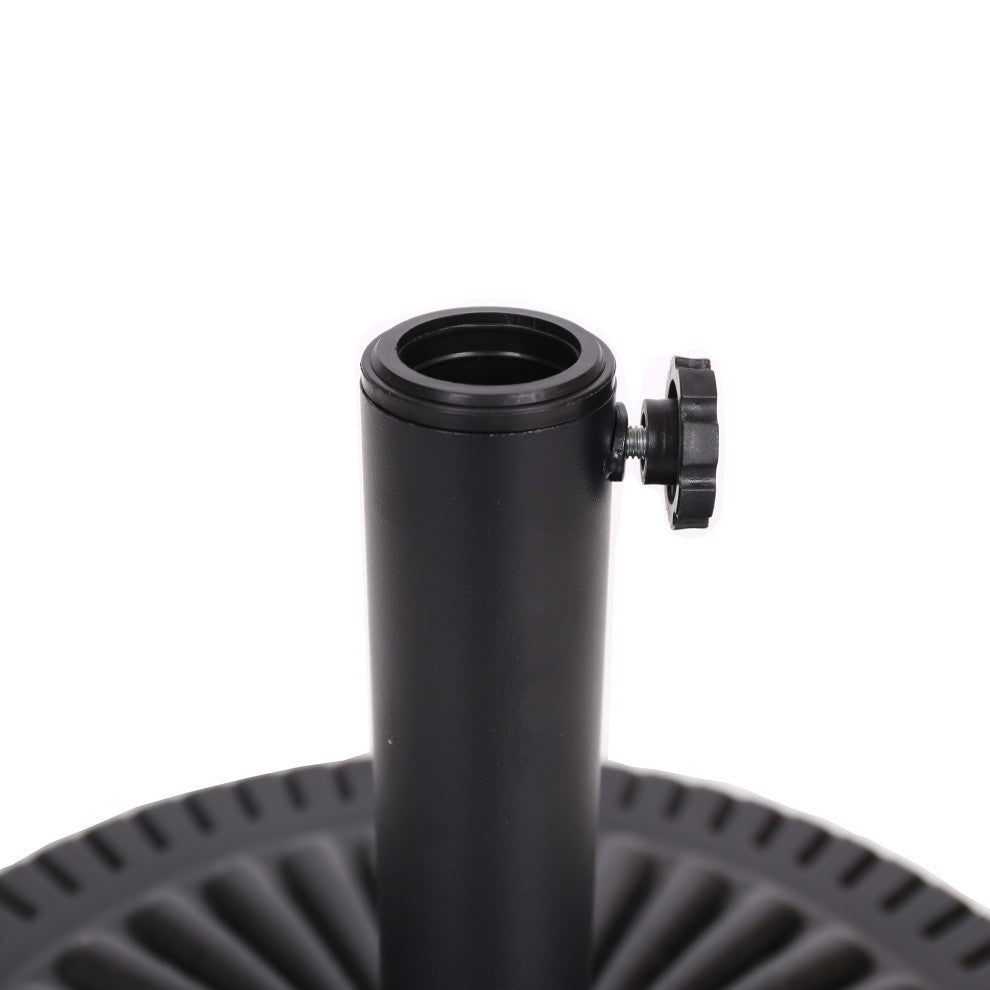 GDF Studio Seymour Outdoor Black Resin and Steel Umbrella Base