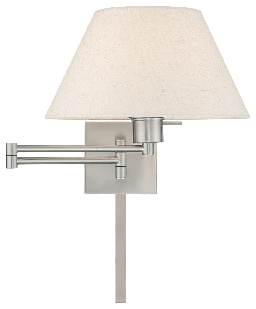 Livex Lighting Brushed Nickel 1-Light Swing Arm Wall Lamp