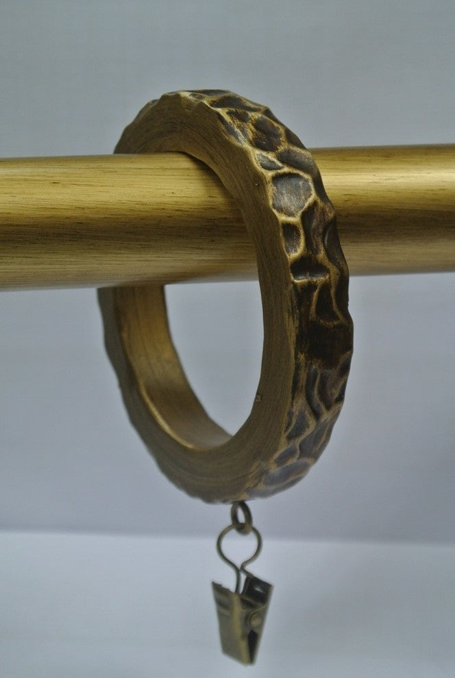 2 1/2" Large Hammered Designer Curtain Rings, Renaissance Gold, Set of