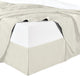Split Corner 100% Cotton Sateen Solid Bed Skirt, Ivory, Queen