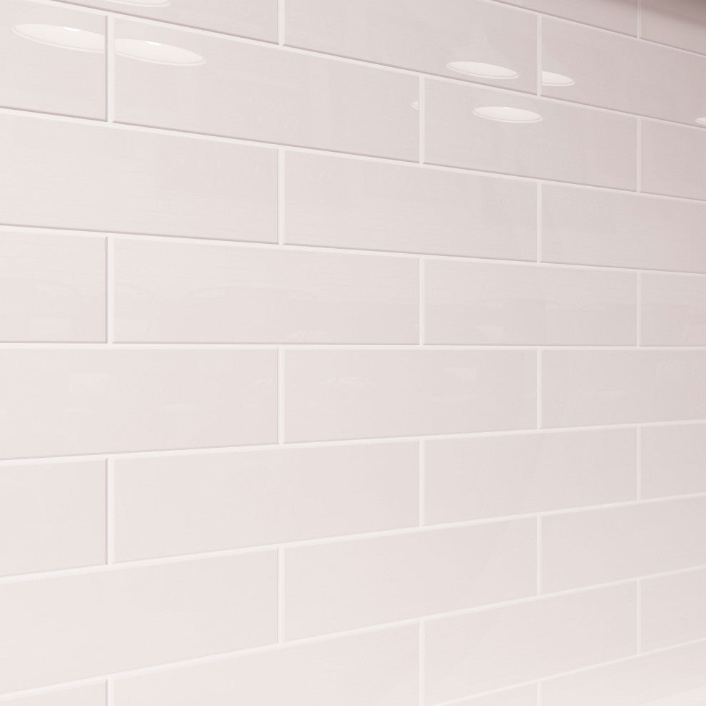 4"x12" Glass Subway Collection, Rose Pale Pink