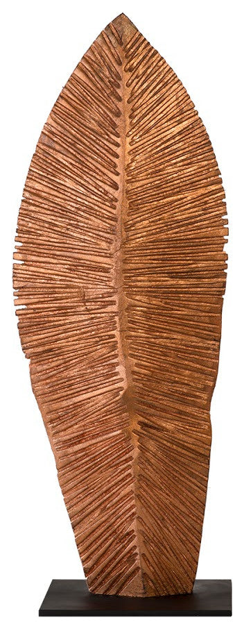 Carved Leaf on Stand, Copper Leaf, Small