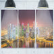 "Singapore Skyline View of Marina Bay" Metal Wall Art, 3 Panels, 36"x28"