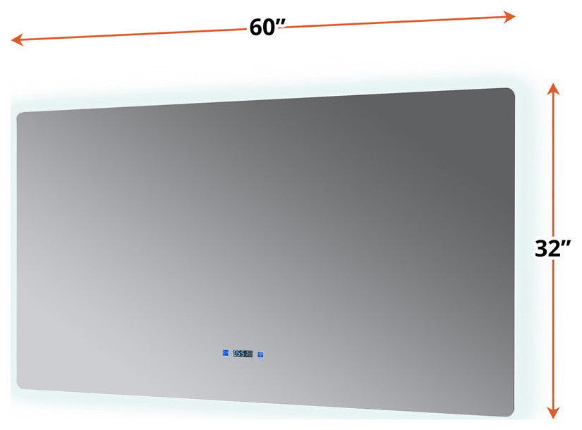 Lugano LED Mirror, Defogger, 60 Inch