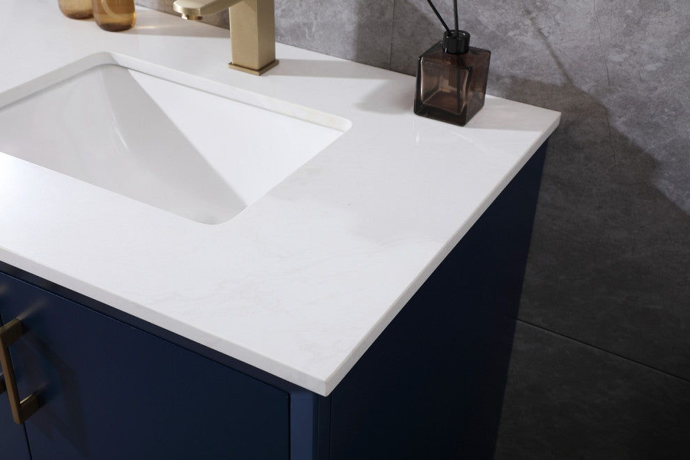 72" Double Bathroom Vanity, Blue